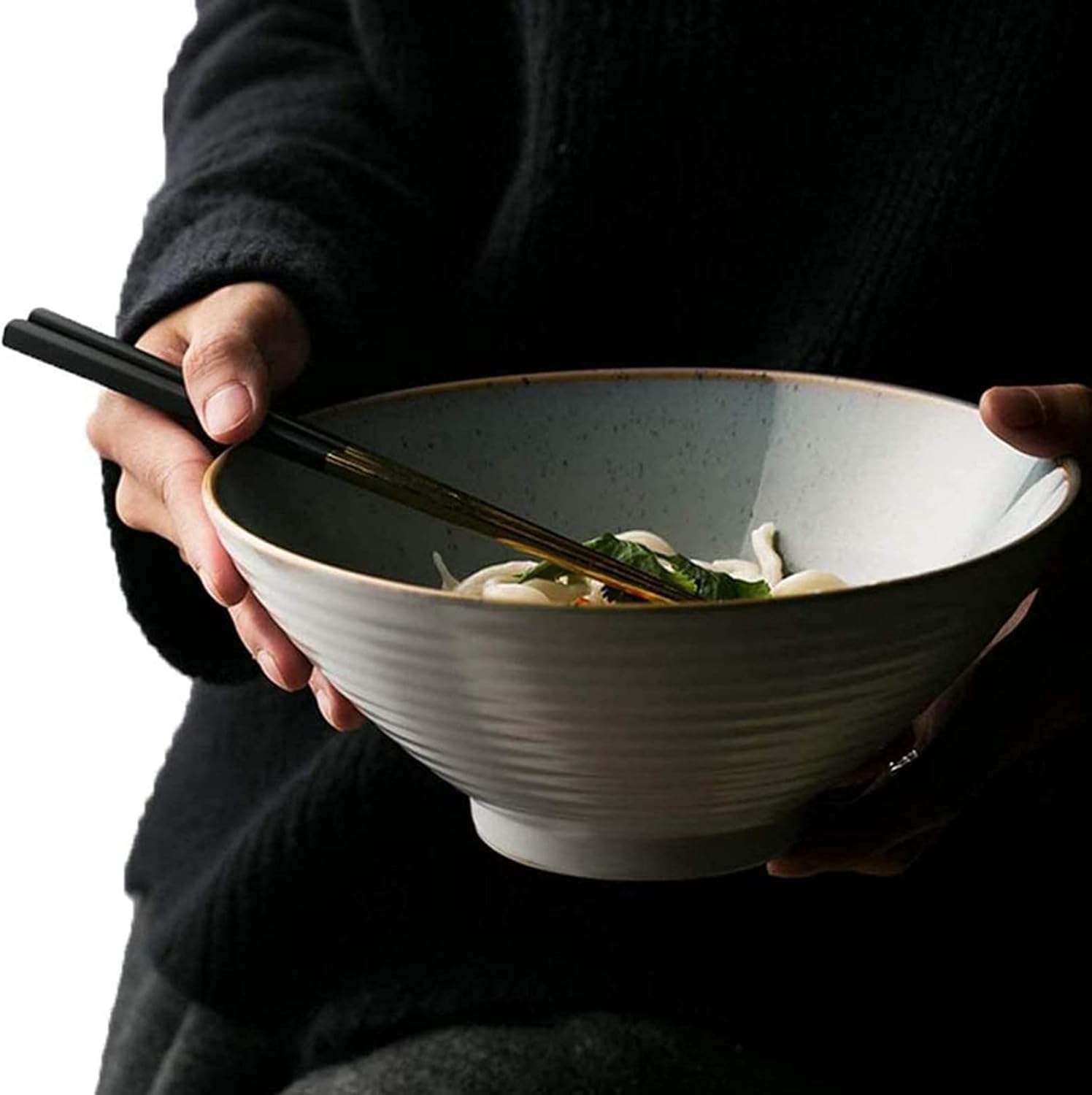 7" Ceramic Ramen Soup Bowl, Multi-Purpose Bowl for Instant Ramen, Soup, Noodle, Four, Udon, Buckwheat , White, 7''