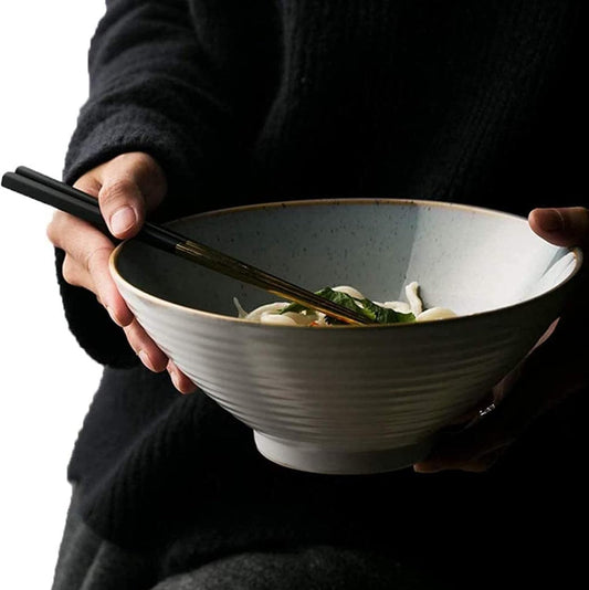 7" Ceramic Ramen Soup Bowl, Multi-Purpose Bowl for Instant Ramen, Soup, Noodle, Four, Udon, Buckwheat , White, 7''