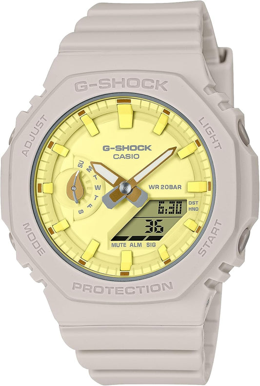 Casio GMA-S2100/BASIC Wristwatch, Natural, beige/yellow, Modern