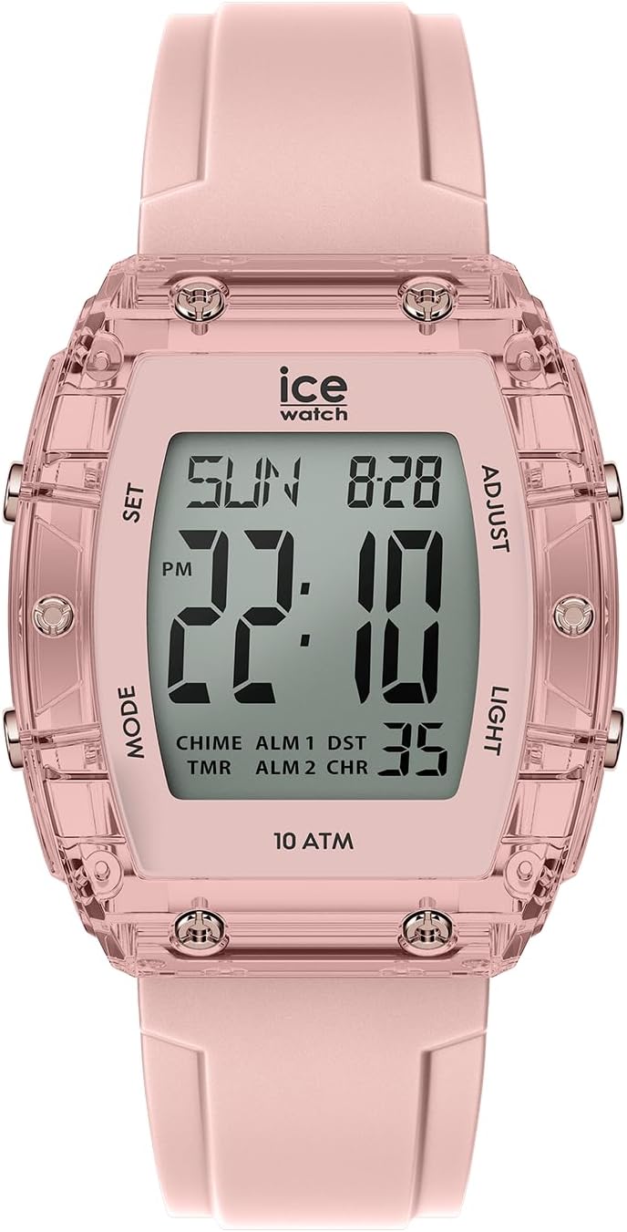 ICE-WATCH Ice Watch, Tonneau Type, Wristwatch, Men's, Unisex, ICE Digit Boliday, Small, Date, Week, 24 Hour, nude clear