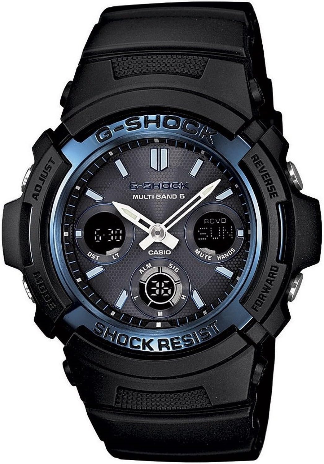 [カシオ]CASIO G-SHOCK AWG-M100A-1A MULTIBAND 6 BLACK/BLUE デジアナ 電波ソーラー 腕時計 [並行輸入品]