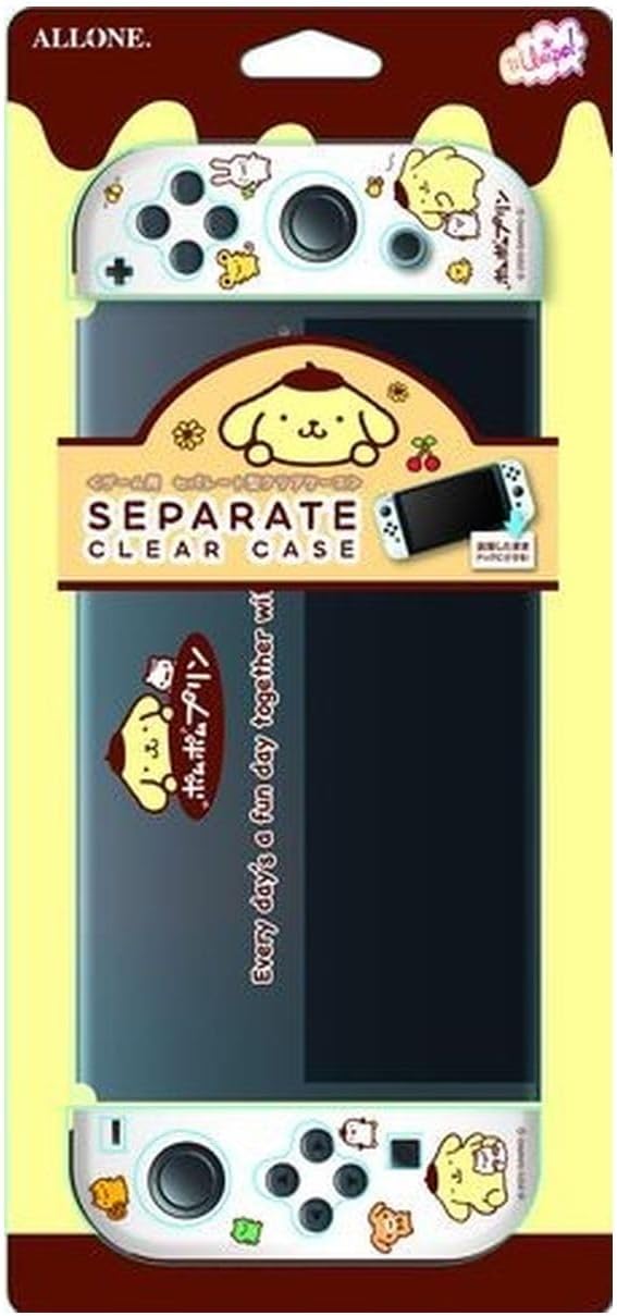 ALG-NSUQPNSC (Allone) Switch OLED Game Separated Clear Case #Unipo Sanrio Characters Pom Pom Pudding, 9.6 x 0.8 x 4.1 inches (24.5 x 2 x 10.5 cm), Can be charged with the case with the game, High