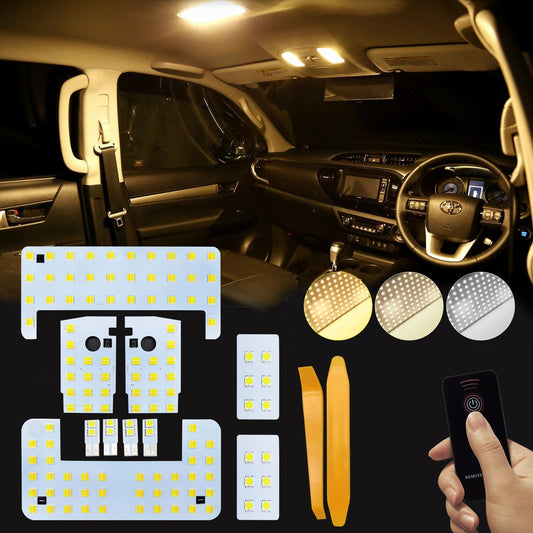 Prado 150 Series LED Room Lamp Set, 3 Color Switching, Prado 150 TX-L Package (5 Seaters), Custom Interior Parts, LED Bulb, 10-Piece Set, Dedicated Car Light, Dimming/Memory Function, Remote Control,