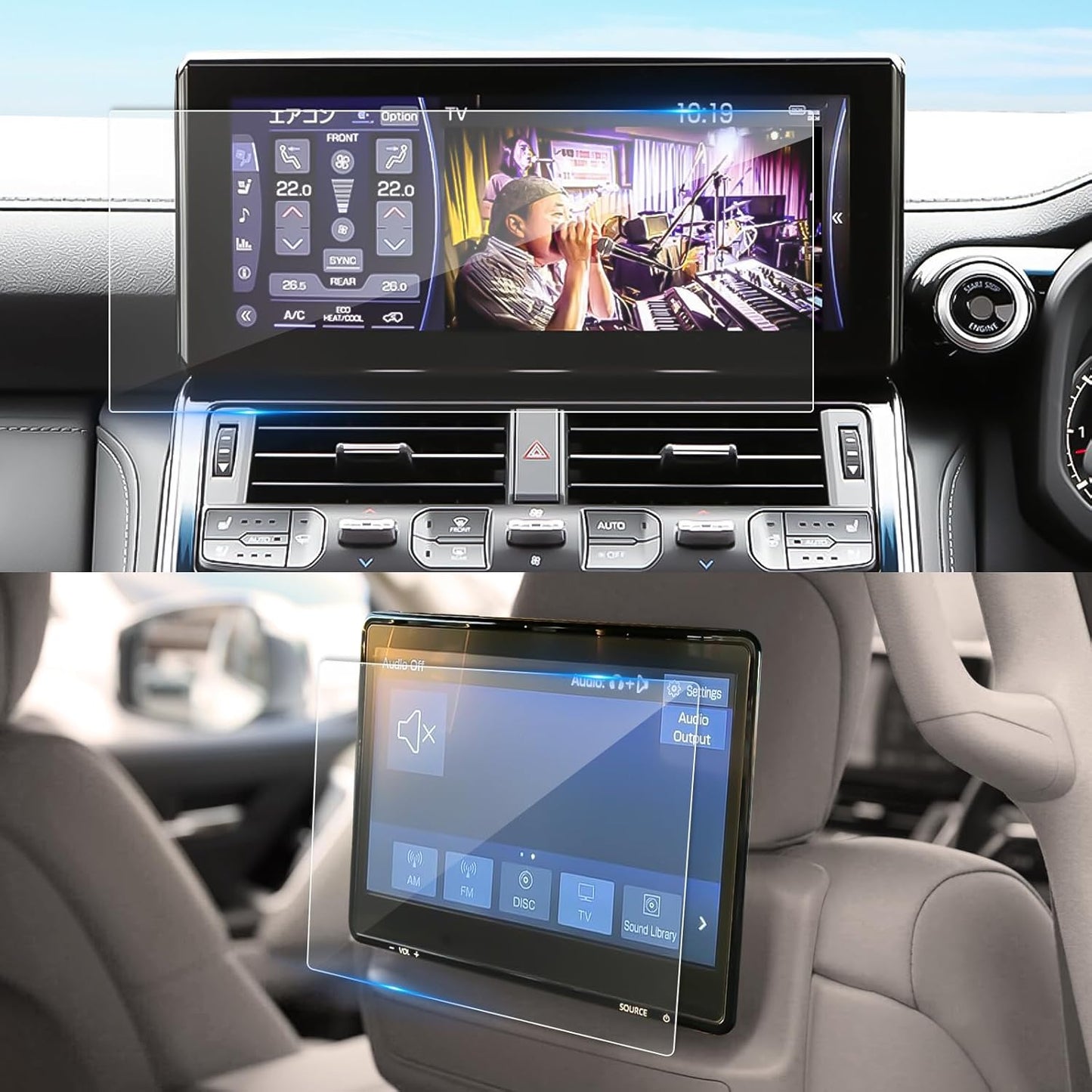 3 Pack Navigation Protective Film Tempered Glass Navigation + Rear Monitor Protective Film For Toyota Rankle 300 FJA300W/VJA300W R3.8~ Current Navigation Protective Film 12.3 Inch Rear Display