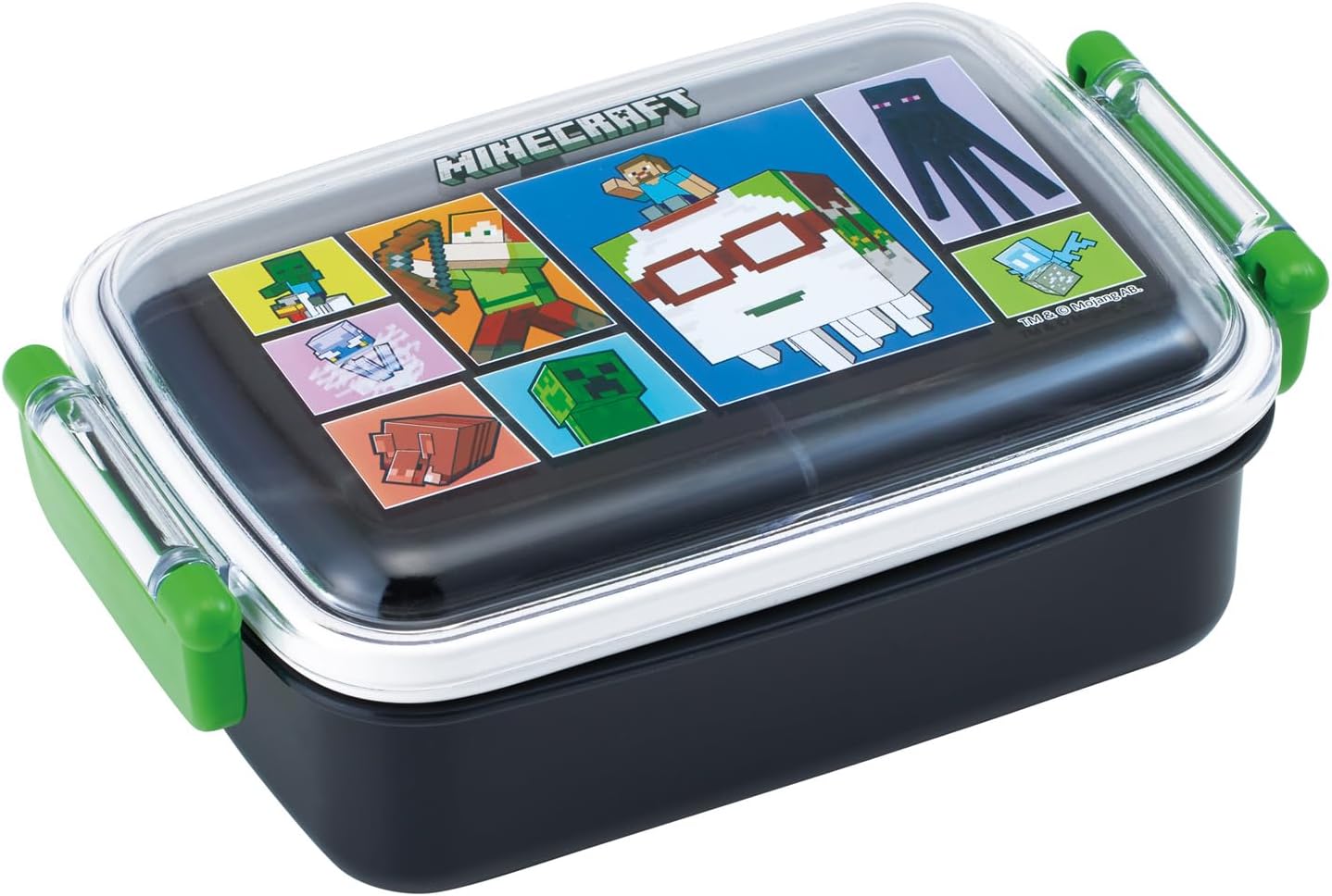 Skater RBF3AN-A Children's Bento Box, 15.2 fl oz (450 ml), Fluffy Dome-Shaped Lid, 1 Tier, Made in Japan, Minecraft 26