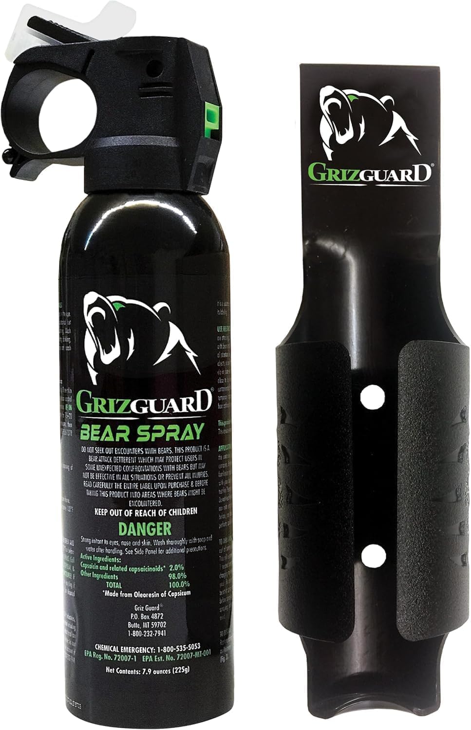 UDAP Bear Repellent Spray Griz Guard Bear Spray & Griz Guard Holster - EPA Certified (7.9 oz) with Holster