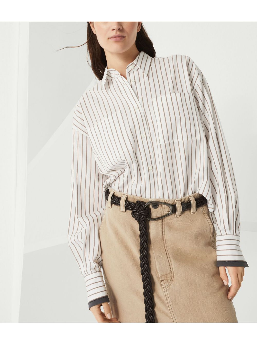 Brunello Cucinelli Striped Cotton Shirt - Image 1