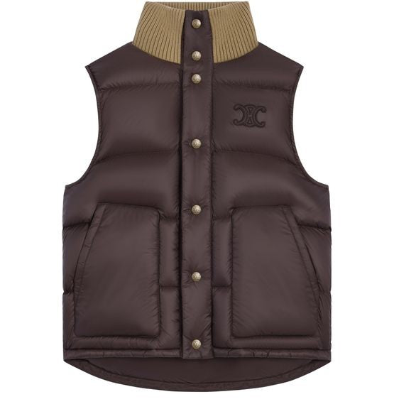CELINE Sleeveless puffer jacket in light nylon - Image 1