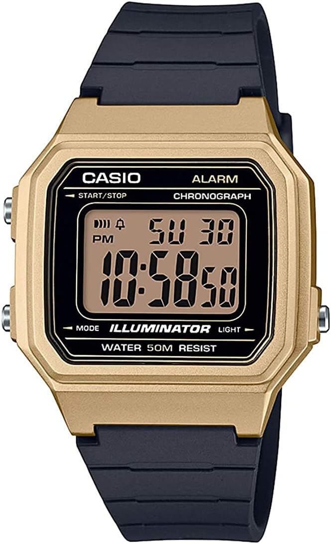 Casio Standard W-217HM-9A Wristwatch, Men's, Women's, Kids, Children, Boys, Girls, Chippukashi, Digital, Date, Gold, Gold, Black, Overseas Model