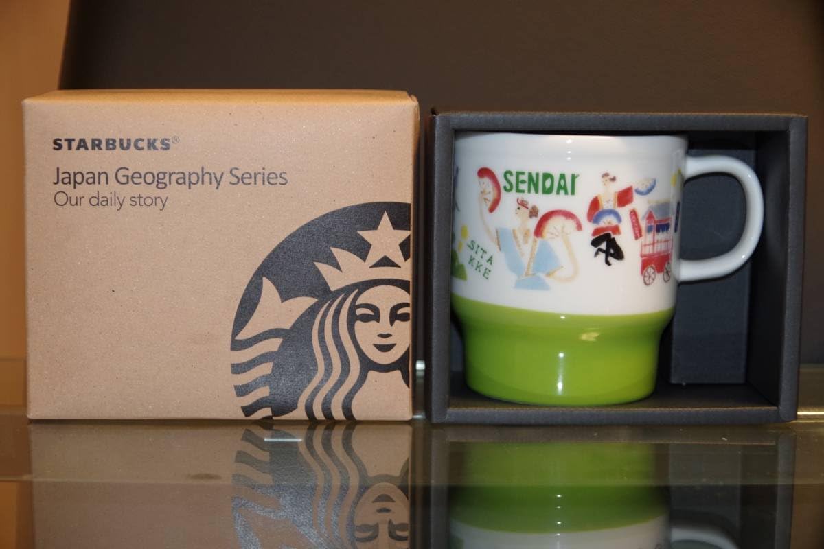 Starbucks Staba, Japan Limited, Miyagi Exclusive Mug, Renewal Design, Japanese Style, AOBA, Date Masamune, Miyagi, Sendai, Local Limited, White, Green, Mug, Ceramic, 12.8 fl oz (355 ml)