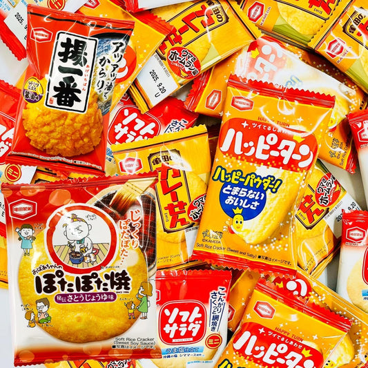 Kameda Seika Happy Turn, Curry Sen, Soft Salad, Arare Komachi, Potapota-yaki, Fried Ichiban, Kameda Seika Assortment, Assortment, Individual Packaging, Small Sachets (Kameda Confectionery, 6 Types, 30