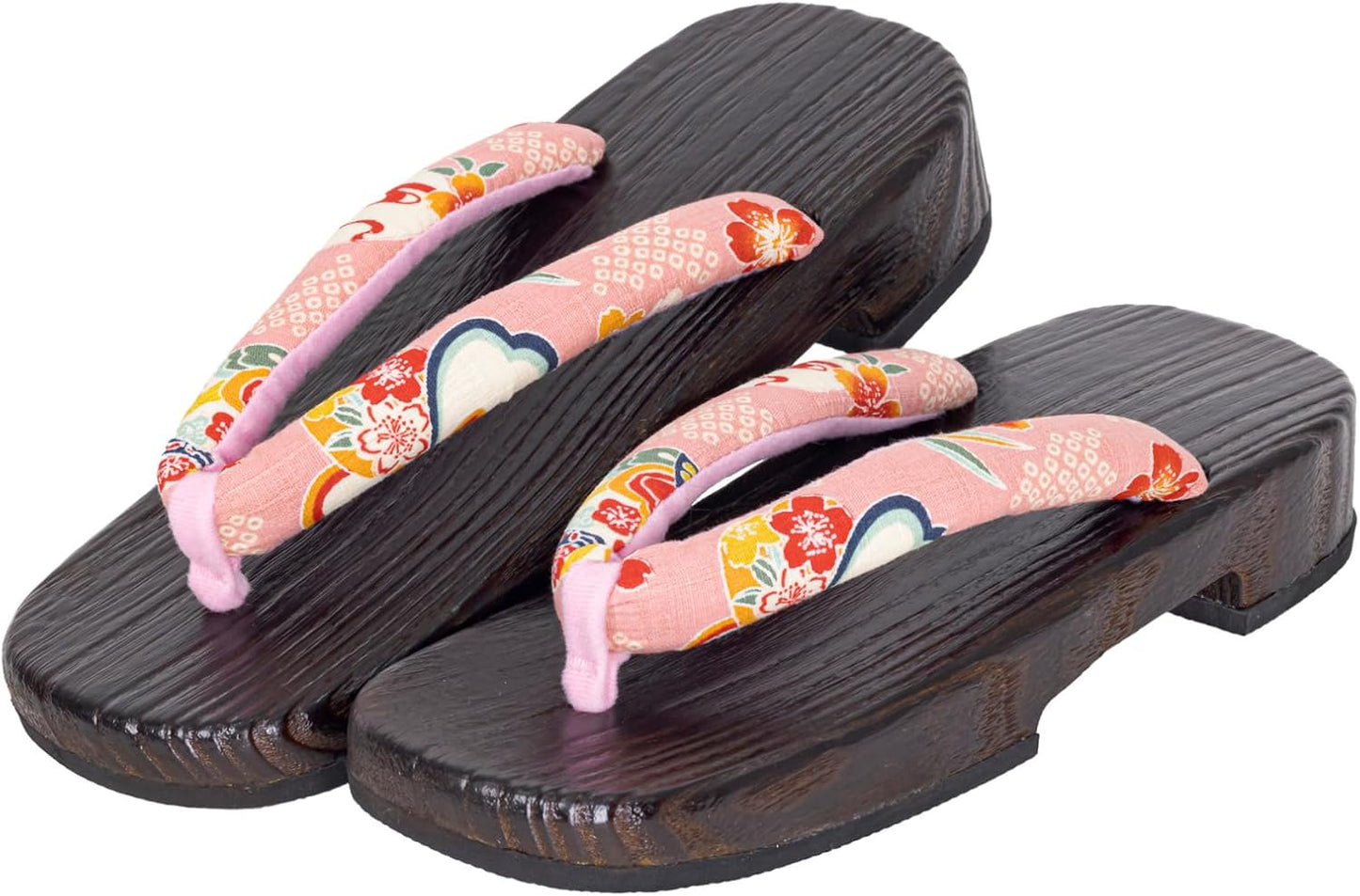 Kimono Living Clogs, Women's Cute (Natural Single Piece Paulownia Yukata Clogs), No Painting, 5 Colors to Choose from M/L