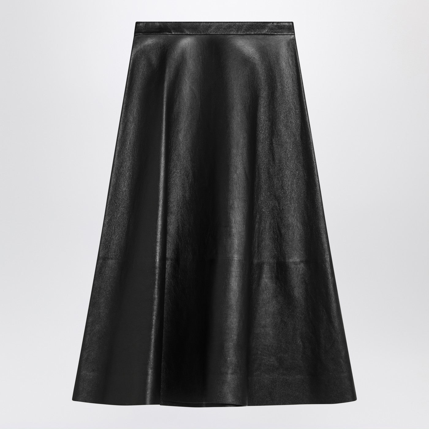 Balenciaga バレンシアガブラックレザーフレアスカート - Image 1
