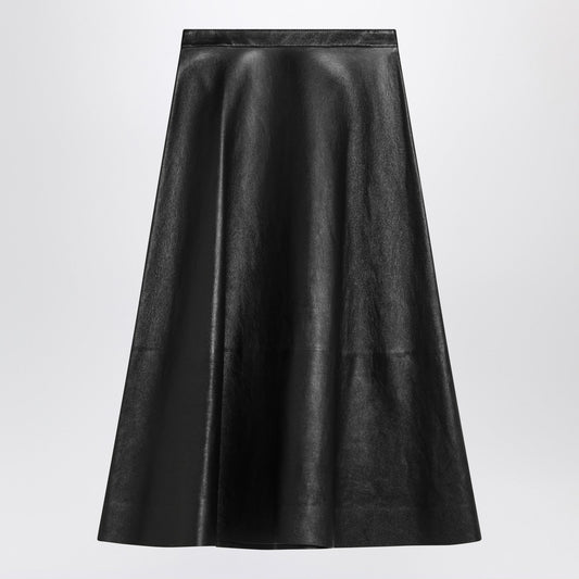 Balenciaga バレンシアガブラックレザーフレアスカート - Image 1