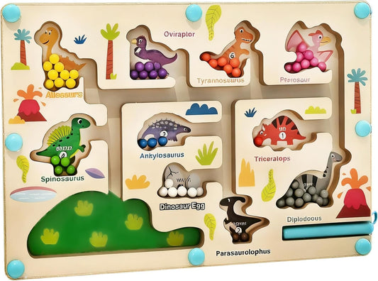 Montessori Magnetic Ball Maze for Toddlers, Educational Toy, Brain Training, Hand Eye Coordination, Fine Motor Control, Color and Number Recognition, Wooden Toy, 3 Years Old 4 Years Old 5 Years Old 6