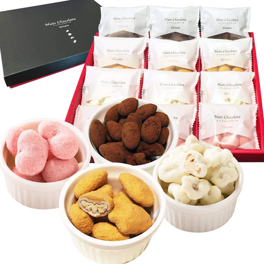 Sweet Chocolata, 4 Types of Luxury Nut Chocolata, 3 Bags (12 Bags), Assortment, Gift, Popular, Small Divided Chocolate, Almond Cocoa, Pecan Nut Caramel, Cashew Nuts, Strawberry, Walnut, White, Rock