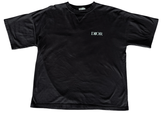 DIOR 'JARDIN FLOWER LOGO' BLACK TEE