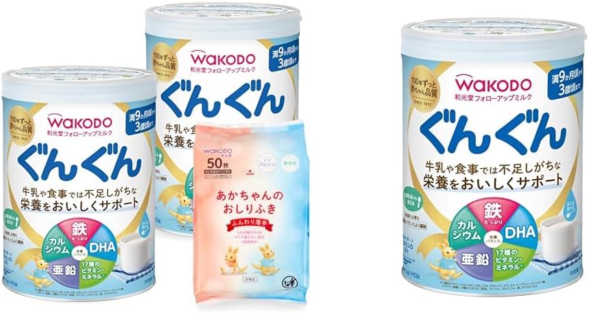 Wakodo Follow-up Milk 29.8 oz (830 g) + 2 Cans Pack (Includes Bonus) (9 Months to 3 Years Old)