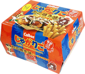 Osaka Kansai Souvenirs Snacks Calbee Jagarico Takoyaki Flavor with Sauce and Mayo Taste, Pack of 8