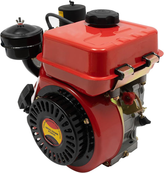 Go Kart Motor Engine Diesel Engine 3HP 196CC 4 Stroke Single Cylinder Air Cooled Diesel Motor Manual Recoil Start Horizontal Shaft Engine Go Kart Lawn Mower Generator Wood Splitter