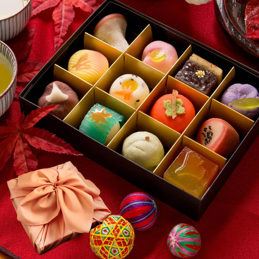 Fumizekka Sanin Japanese Sweets, Mid-Year Gift, Seasonal Limited, 4 Seasons 12 Selection, Bite-Sized Premium Japanese Sweets, Assorted (Wrapped in Furoshiki Cloth), Popular, Special Order