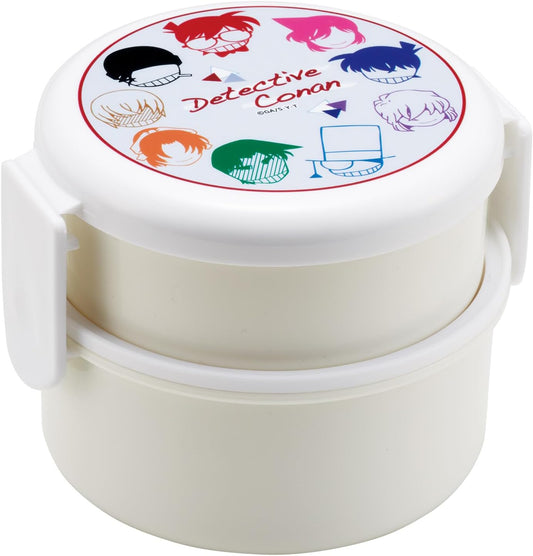 Skater (Skater) Round Lunch Box, 500ml, 2-Tier, with Fork, Made in Japan, Detective Conan, for Boys and Girls, ONWR1-A