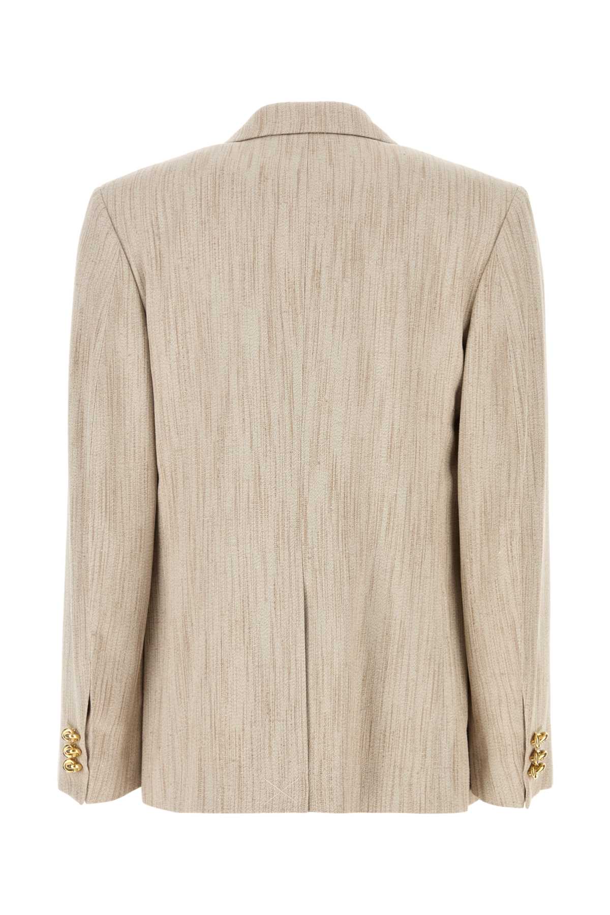 Bottega Veneta Melange Sand Viscose Blend Blazer - Image 1
