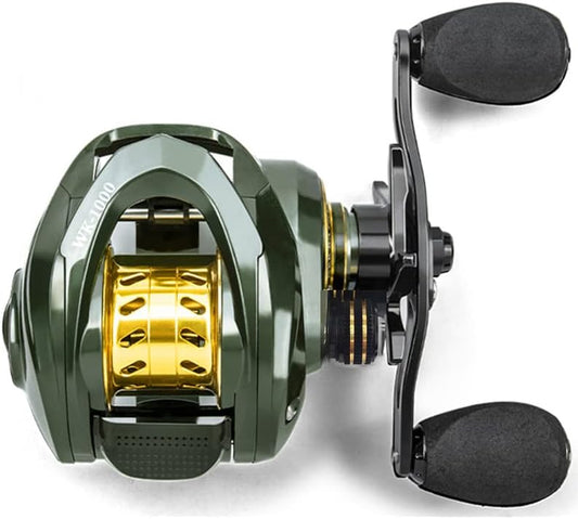 YU236 Fishing Reel Bait Finesse Fishing Reel, Lightweight, Maximum Drag, 17.6 lbs (8 kg), Shallow Groove Spool, Aluminum Alloy Spool, For Sea, Mountain Streams, Fishing Use, Strong Magnetic