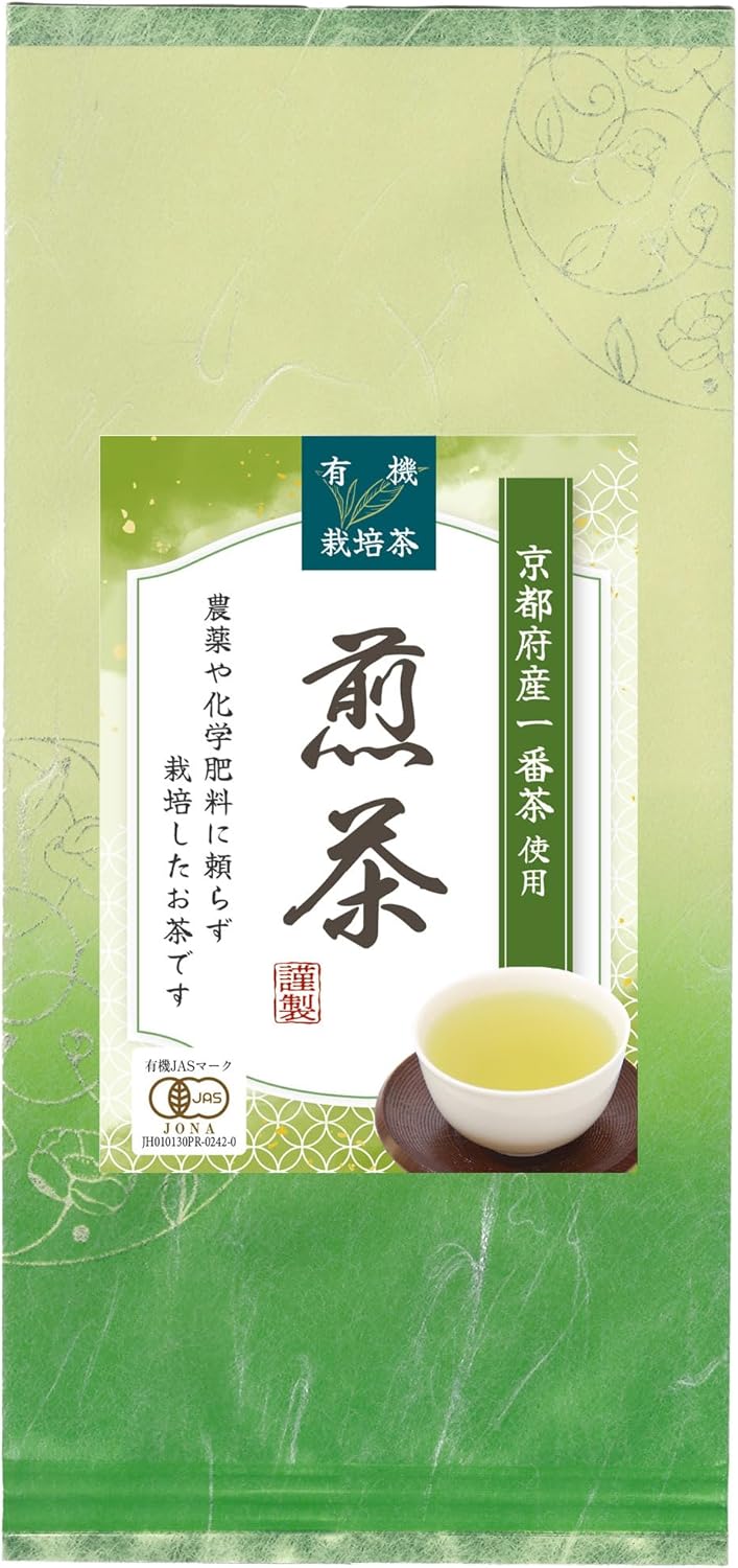 Organic Green Tea Sencha, Uji Tea, Organic JAS Certified, No Pesticides, No Chemical Fertilizer, Uses First Picking, 3.5 oz (100 g), Sencha (1 Bag)