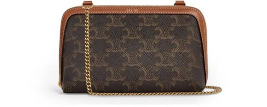 CELINE Clutch with chain in Triomphe canvas and lambskin - Image 1