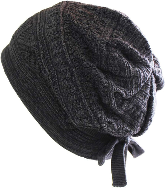Kokoro Anti-Cancer Chemical/Medical Hat, Organic Lace Braided Pattern Care Cap [Autumn and Winter] [Made in Japan]
