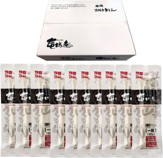 Kamejou-an Kagawa Sanuki Udon Home Use Set (120g×10 bags) Thick Cut Noodles Semi-Fresh Dried Noodles (No Synthetic Preservatives)