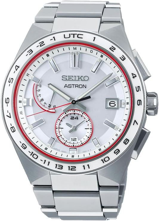 Seiko Astron NEXT 2nd Collection Wristwatch, Solar Radio Wave, Silver/White (2023 Collaboration Exclusive), Bracelet Type