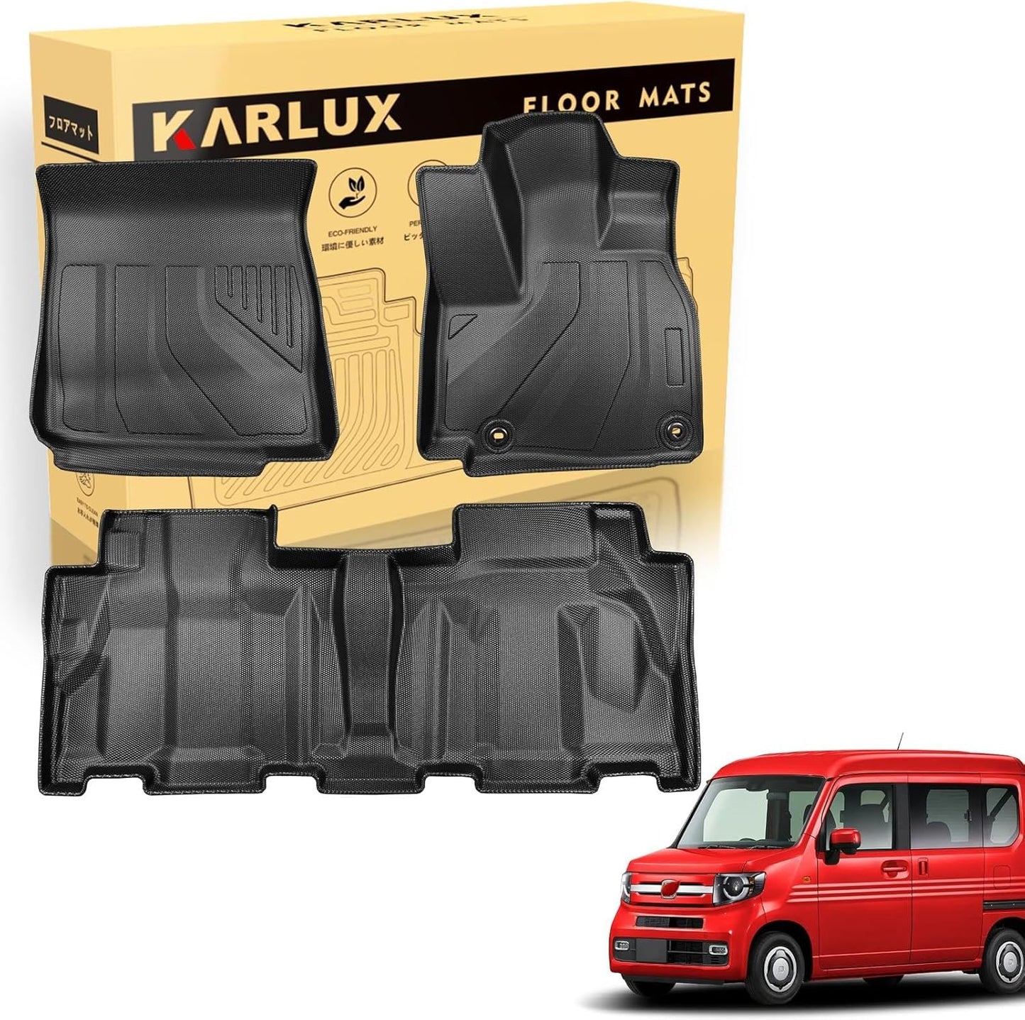 Custom designed floor mats for KARLUX Honda N-VAN JJ1 JJ1 JJ2 3D car mats are waterproof, non-slip and stain resistant made of TPE material, NVAN nvan JJ1/2 July-2018 - Optimized for current (1-2nd