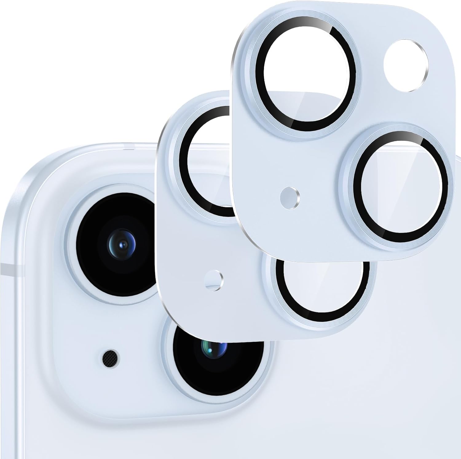 [2 Sheets] Camera Film for iPhone 15/iPhone 15 Plus, Camera Protection, Aluminum Alloy, Tempered Glass, iPhone 15/15 Plus Camera Cover, Scratch Resistant, Shock Resistant, Over-Exposure Protection