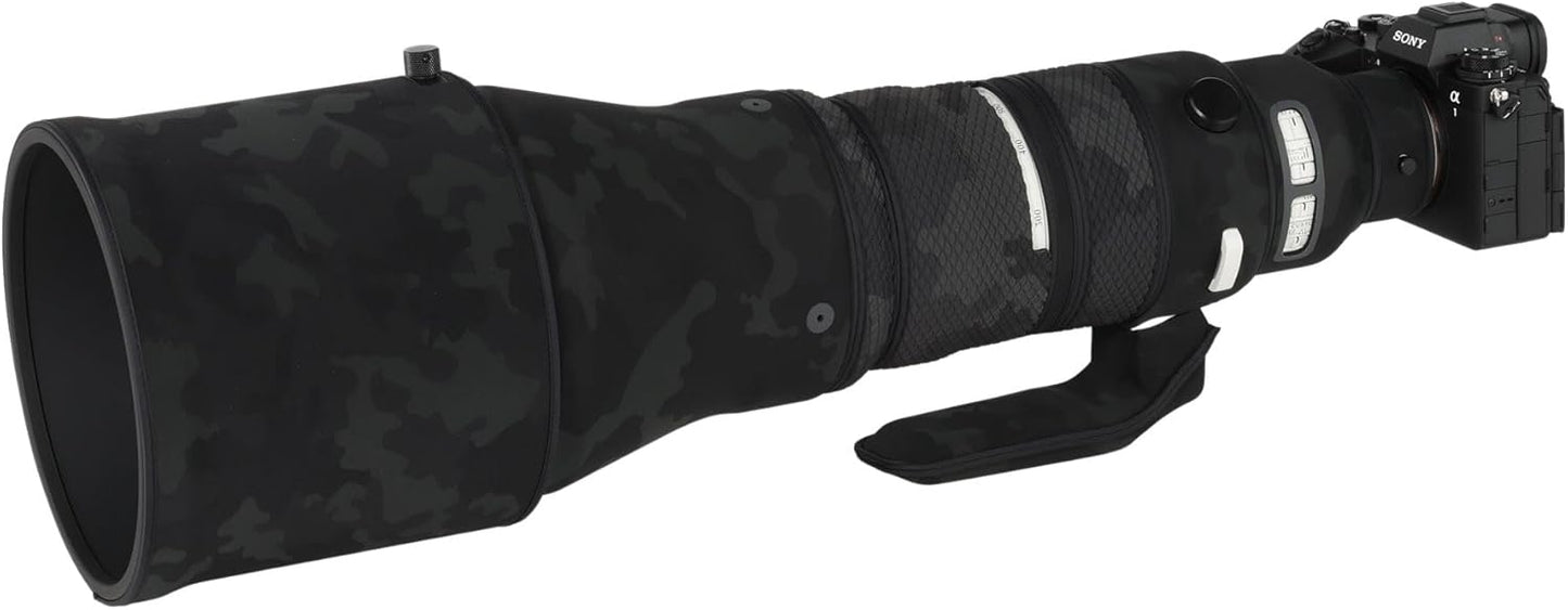 ZZQ&CCF Sigma Lens Waterproof Material Lens Protector Sigma 300-600mm F4 DG OS SPORTS Telephoto Lens Sigma Lens Camouflage Protector Double Layer Construction Fabric Lens Protection (Cool Black Camo)