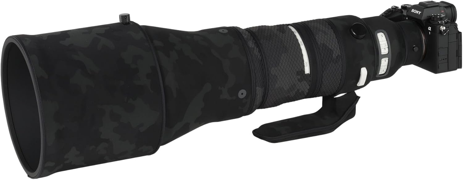 ZZQ&CCF Sigma Lens Waterproof Material Lens Protector Sigma 300-600mm F4 DG OS SPORTS Telephoto Lens Sigma Lens Camouflage Protector Double Layer Construction Fabric Lens Protection (Cool Black Camo)