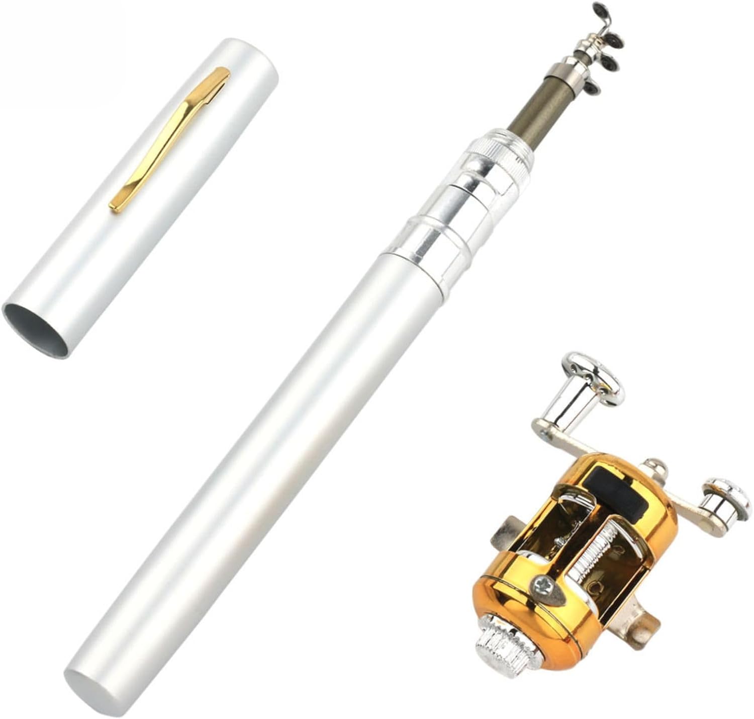 HOTQ Fishing Rod with Reel, Simple Fishing Rod Set, Fishing Mini Telescopic, Pen Type Rod, Introduction to Fishing, Advanced Fishing, Beginner Fishing