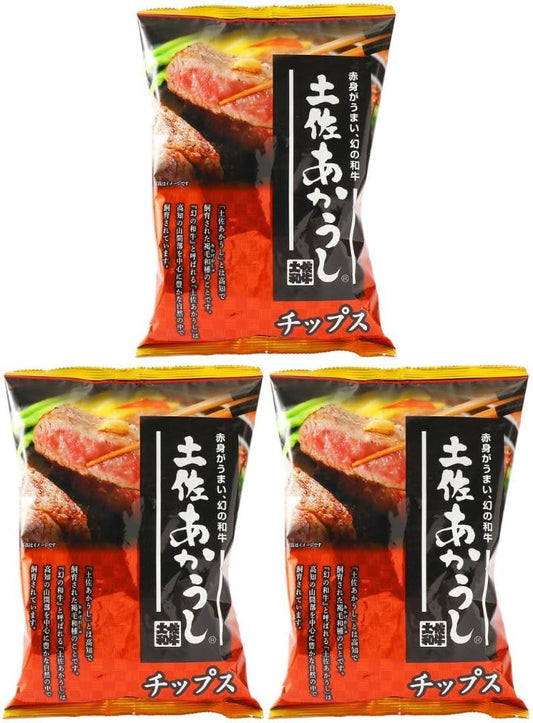 Shikoku Kensho Tosa Akausshi Chips, 3.9 oz (110 g) x 3 Bags, Rice Sweets, Snacks, Snacks, Snacks, Sweets, Souvenirs, Kochi Prefecture, Tea Infused