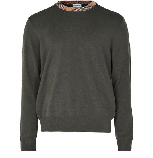 BURBERRY Check round-neck sweater - Image 1