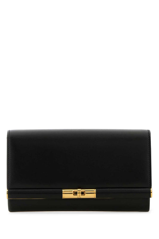 Dolce  Gabbana ドルチェ＆ガッバーナブラックレザーマレーネクラッチ - Image 1