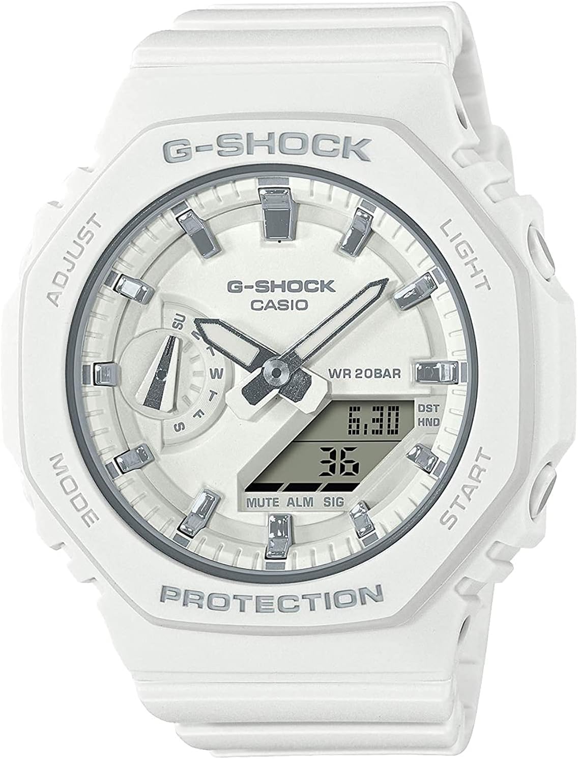 Casio G-Shock Octagon Design GMA-S2100-7A Men's Ladies, Matte White, white, Classic