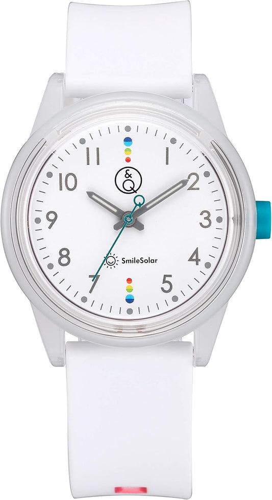 Q&Q SmileSolar (Q & Q Smile Solar) Wristwatch Solar Analog Matching Style Waterproof Urethane Belt RP26-009 Men's White