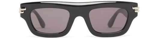 BOTTEGA VENETA Mitre Rectangular recycled acetate sunglasses - Image 1