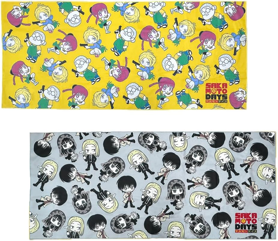 SAKAMOTO DAYS Large Bath Towel, Set of 2, 52.0 x 23.6 inches (133 x 60 cm), Official Sakamoto Days Merchandise