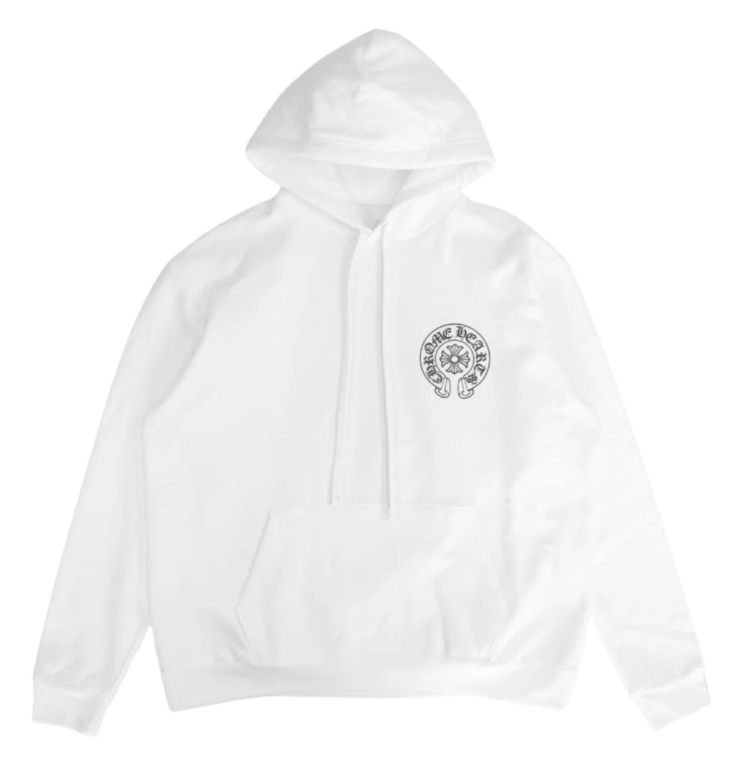 CHROME HEARTS 'WHITE' MIAMI EXCLUSIVE HORSESHOE LOGO HOODIE