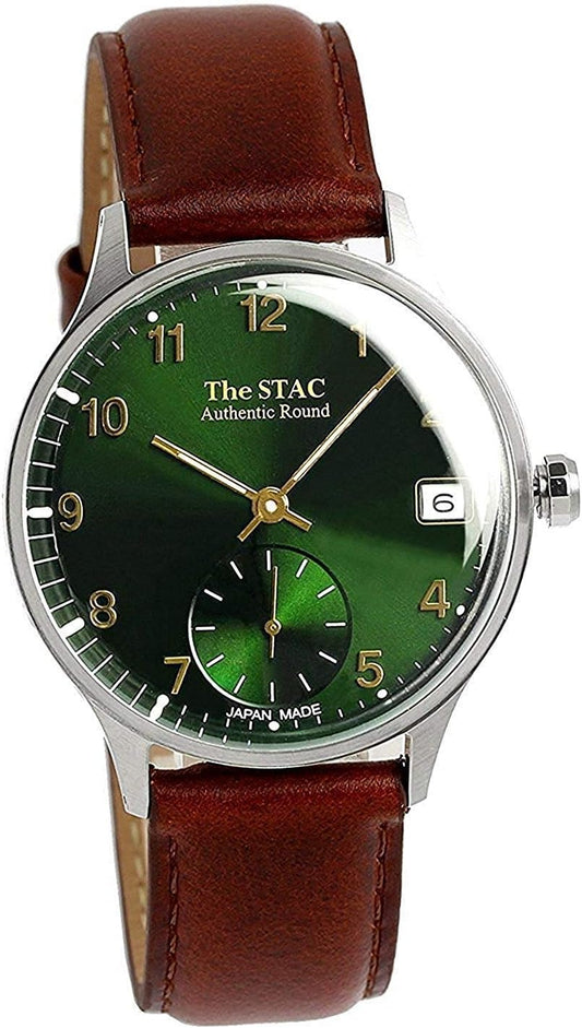 The Stack Classic Green Wristwatch, Made in Japan, 1.4 inches (36 mm), Unisex, green, Classic