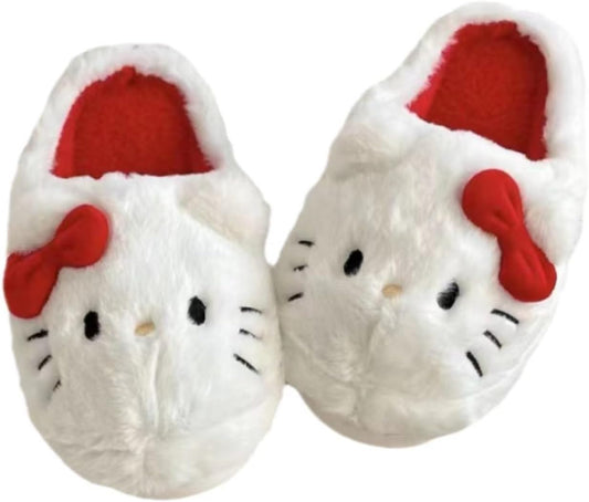 Hello Kitty Slippers, Room Shoes, Autumn, Winter, Mokomoko, Indoor, Guests, Toilet, Cold Protection, Silent, Warm, Anti-Slip, Lightweight, Women's, Characters, Cute, Fashionable
