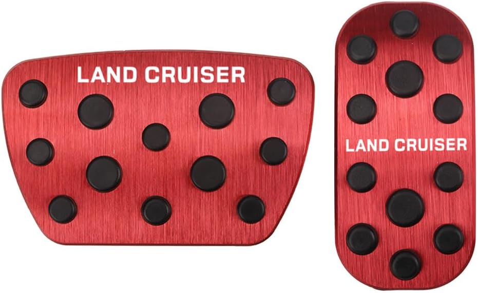 Toyota 2024 New Land Cruiser 250 Series Exclusive Design with Logo Aluminum Axle Pedal Brake Pedal Cover Set of 2 (Red)