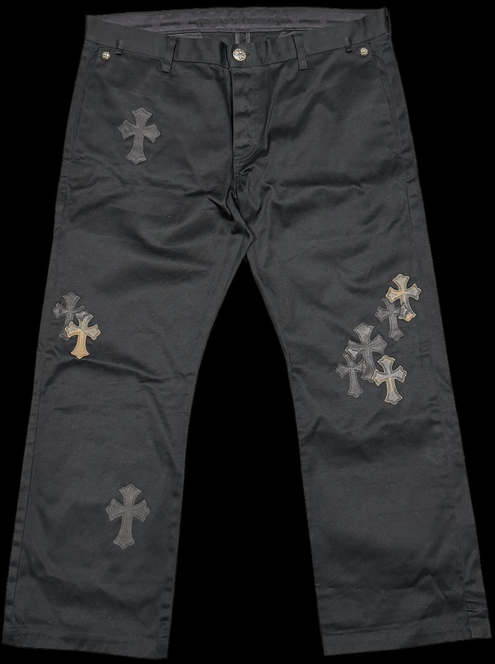 CHROME HEARTS 'BLACK CAMO' FLOODED CHINO PANTS